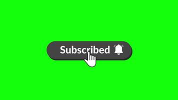 Animated Subscribe Button on Green Screen, Motion Graphic Smooth Animation Perfect or Content video