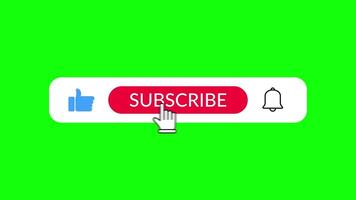 Animated Subscribe Button with Like and Notification on Green Screen video