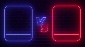 Neon VS Screen Split Animation with Frame Placeholder Suitable for Character Intro, Game Battle, or Livestream Showdown video
