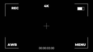 Camera Viewfinder Recorder HUD Overlay on Black Background video