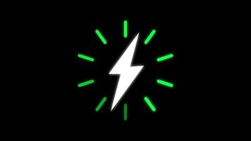 Glowing Lightning Bolt Animation, Charge Indicator Animation video