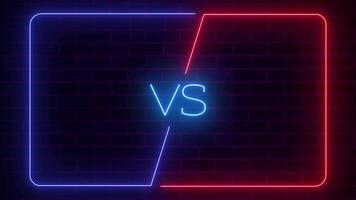 Neon VS Screen Animation, Battle Intro Template Glowing Neon Frame video