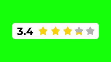 Animated 5.0 Star Rating Bar on Green Screen, Five Star Customer Review video