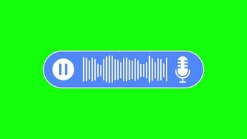 Animated Audio Sound Wave with Microphone Icon on Green Screen video
