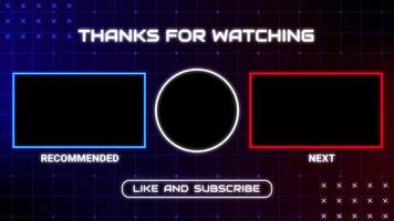 Animated Outro with Recommended and Next Videos, End Screen Template Thanks For Watching Outro video