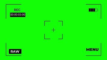 Camera viewfinder professional look on green screen video