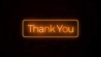 Thank You Neon Text Animation, Glowing Light Effect video