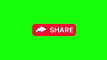 Animated Share Button Green Screen Overlay video