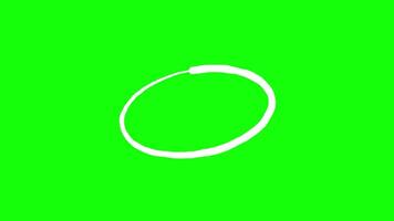 Animated Hand Drawn White Circle on Green Screen video