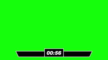 Animated One Minute Timer Bar Green Screen, Lower Third Countdown Timer Overlay video