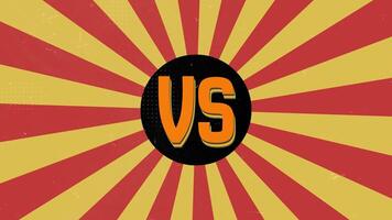 Comic Battle VS Animation, Versus Screen Intro with Retro Sunburst Background video