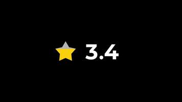 Animated 5 Star Rating on Black Background, Five stars customer product review icon video