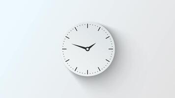 Modern Analog Clock 12 Hour Loop Animation in Minimal Style, 24 Hour Seamless Loop Motion Graphic video