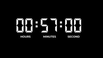 Digital Clock Countdown Animation, 1 Hour Digital Timer video