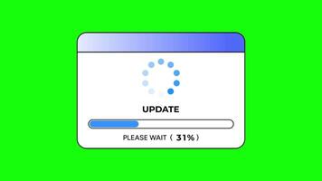 Animated Update Progress Bar Pop up Green Screen Chroma Key Loading Window video