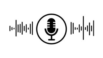 Podcast Microphone and Sound Wave Animation Perfect for Podcast Intro or Audio Content video