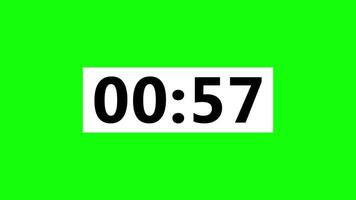 1 Minute Countdown Timer Animation on Green Screen video