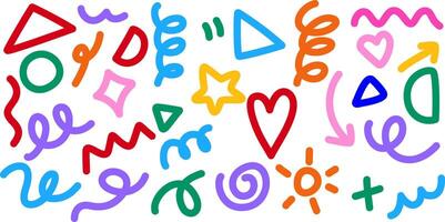 A vibrant collection of fun doodles vector