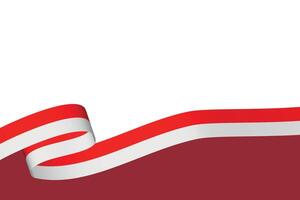 The red and white ribbon symbolizes the Indonesian flag and independence day vector