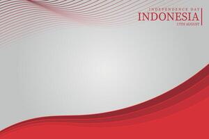 Abstract Indonesian Independence Day Wave Curve Background with Gray Space vector