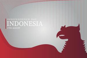 Elegant Modern Indonesia Independence Day Celebration with Garuda Silhouette Graphic vector