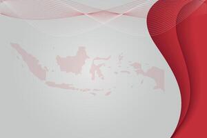 Elegant Modern Indonesia Map and Flag Color Abstract Background Illustration vector