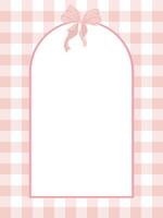 Cute pink frame on a cloth background with a delicate bow for a girl vector