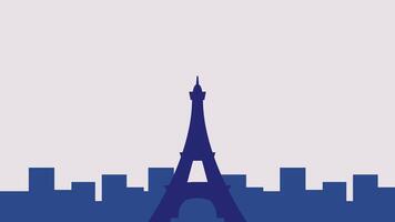 Eiffel Tower, Paris City And Bastille Day Decorations Background Animation 4k Animation video