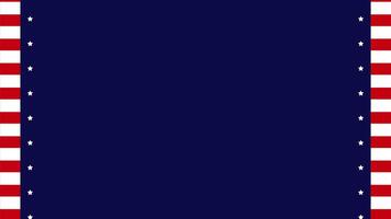 Looping animation of American flag stripes and stars moving vertically as side frames, leaving central copyspace. Ideal for patriotic content, US celebrations, and memorial visuals. video