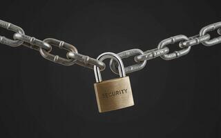 A chain with a padlock attached to it photo