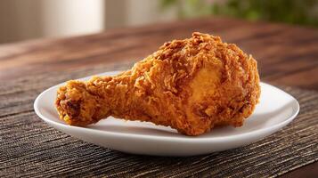 Professionally styled fried chicken on a plate, Chicken fried photography photo