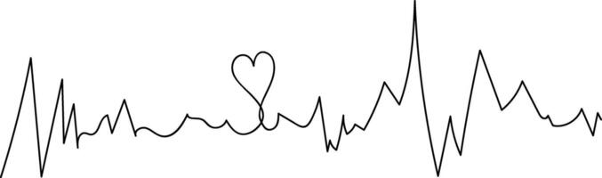 Heart-Centric Line Graph Illustration for Data Visualization vector