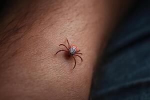 A tick on a person's arm photo