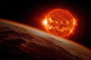 The sun is seen from space photo