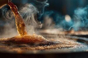 A person pouring a liquid into a pot of liquid photo