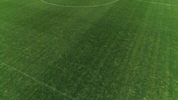 Empty soccer field in the morning video