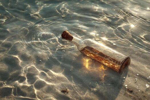 A message in a bottle on the beach photo