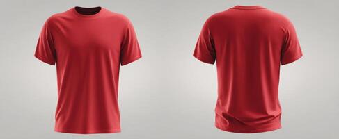 The vibrant red t-shirt showcasing a modern design and versatile style. photo