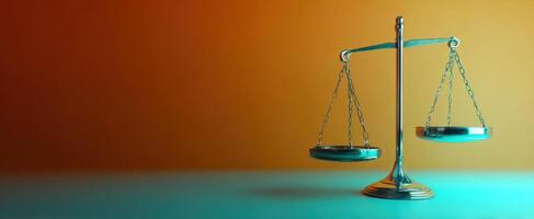 The elegant balance scales symbolizing justice and fairness in legal matters. photo