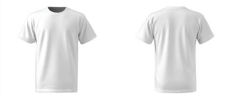 The blank t-shirt mockup showcasing front and back views for design purposes. photo