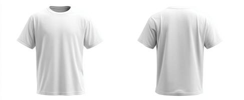 The versatile white t-shirt showcased from front and back angles. photo
