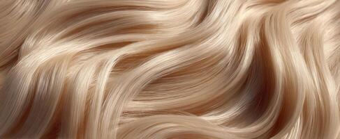 The Beautiful Waves of Silky Blonde Hair Close-Up photo