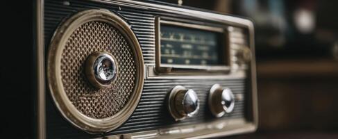 The vintage radio capturing timeless elegance and nostalgic sound waves. photo
