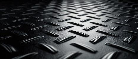 The textured metal surface with a sleek diamond pattern for industrial design. photo