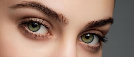 The mesmerizing eyes showcasing elegance and beauty in a stunning close-up portrait. photo
