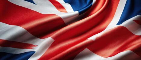 The United Kingdom Flag Draped Elegantly with Rich Textures and Colors photo