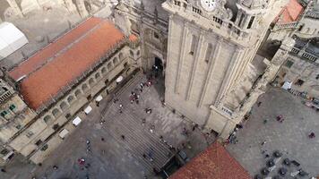 Aerial View Cathedral Santiago compostela, Spain video