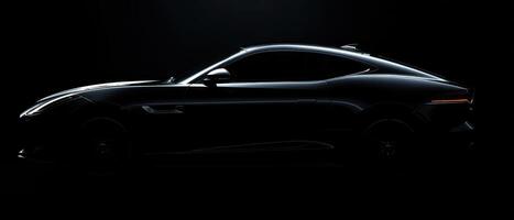The sleek silhouette of a luxury sports car against a dramatic backdrop. photo