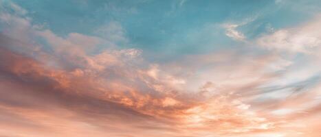The breathtaking colors of the sky during a serene sunset scene. photo
