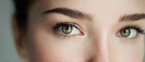 The Stunning Close-Up of an Intense and Captivating Green Eye. photo